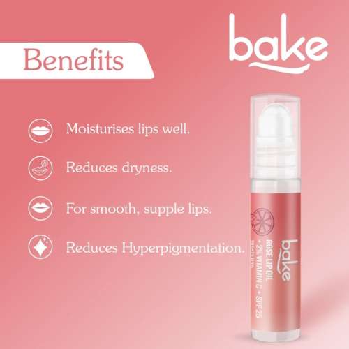 Bake Cosmetics: Vitamin C Rose Tinted Lip Balm Oil SPF 25 PA