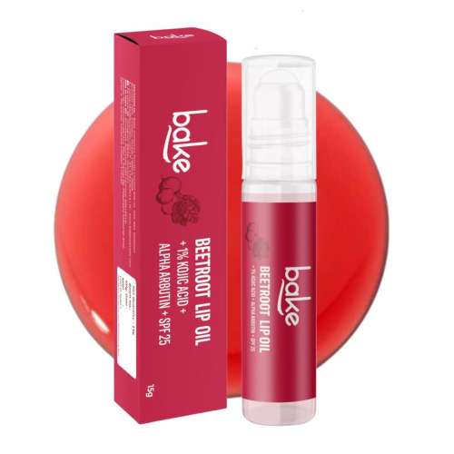Bake Cosmetics: 1% Kojic Acid + Alpha Arbutin Beetroot Tinted Lip Balm Oil SPF 25 PA+++