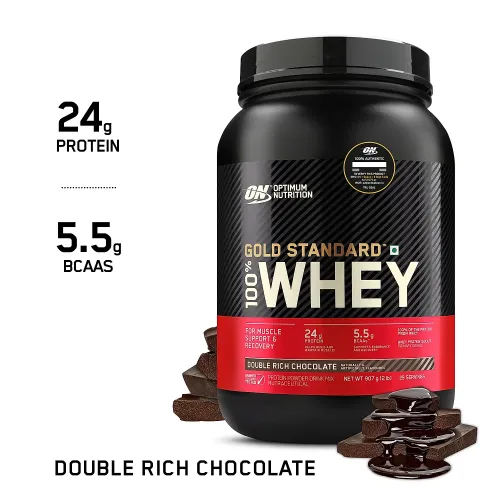 Optimum Nutrition: Gold Standard 100% Whey Protein Powder - 2lbs - Double Rich Chocolate