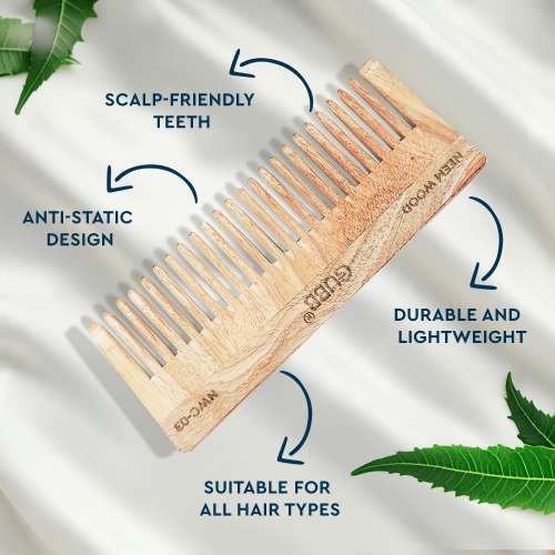 GUBB: Wide Teeth Neem Comb