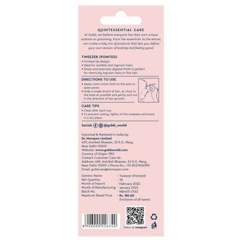 GUBB: Pointed Tweezer for Blackheads & Ingrown Hair