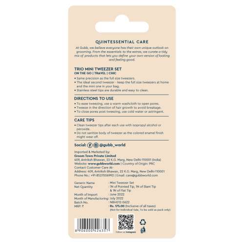 GUBB: Trio Tweezer Set