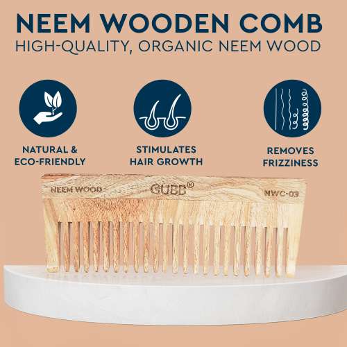 GUBB: Wide Teeth Neem Comb