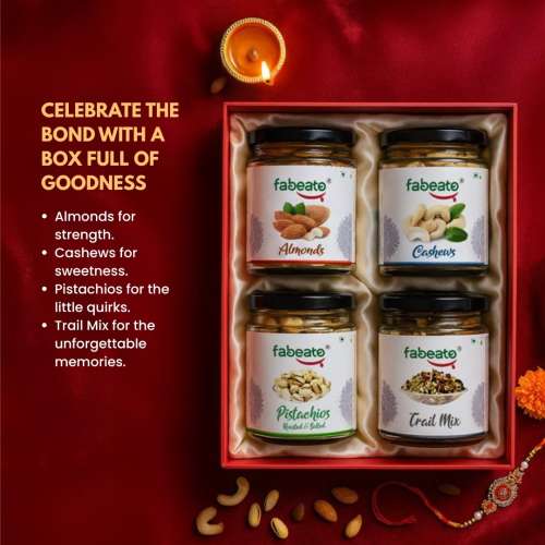 Fabeato: Premium Special Dry Fruits Gift Box for Festival Almonds, Cashews, Pista, Trial Mix