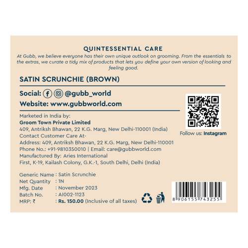 GUBB: Satin Scrunchie Brown