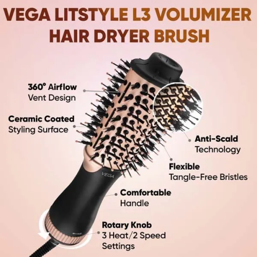 VEGA: LitStyle L3 Volumizer Hair Dryer Brush