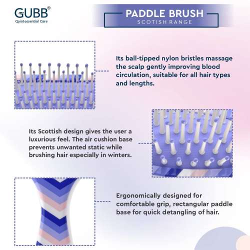 GUBB: Scottish Range Oval Cushioned Mini Hair Brush