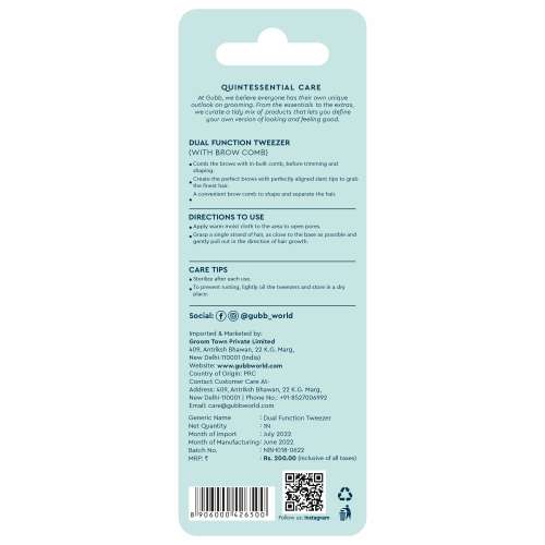 GUBB: Dual Function Tweezer with Brow Comb