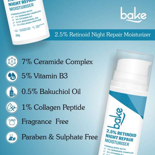 Bake Cosmetics: Retinol Night Cream with 2.5% Retinoid 30ml