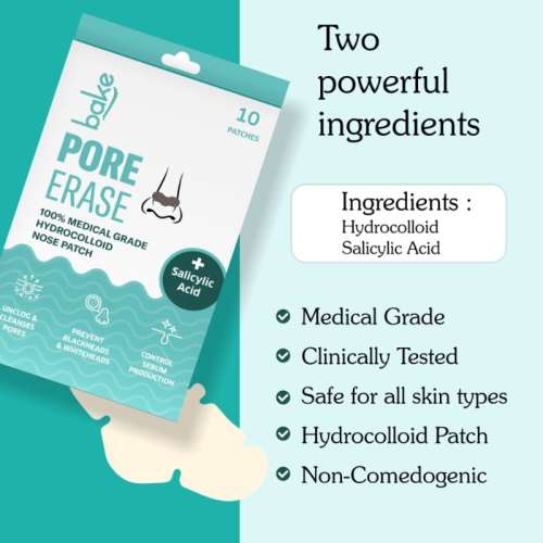 Bake Cosmetics: 2% Salicylic Acid Nose Patch for Blackhead Removal & Pore Cleansing (Pack of 10)