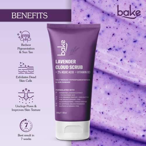 Bake Cosmetics: 2% Kojic Acid Lavender Cloud Body Scrub 200ml