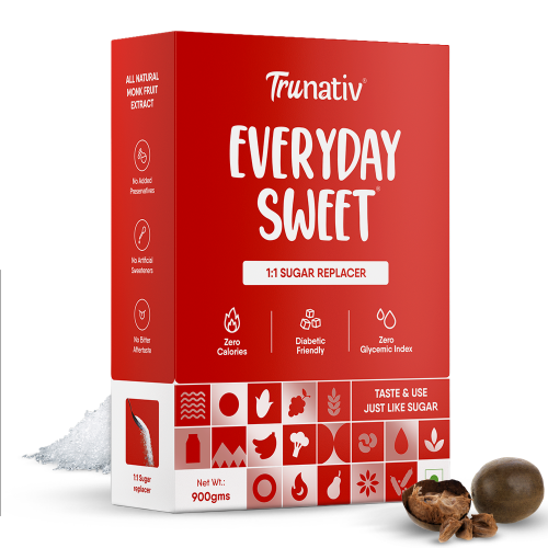 TruNativ: Everyday Sweet | Monkfruit Sweetener Powder | Zero-Calorie Sugar Substitute | 1:1 Sugar Replacer for Cooking & Baking | Diabetic & Keto Friendly | 900gm (Pack of 1)