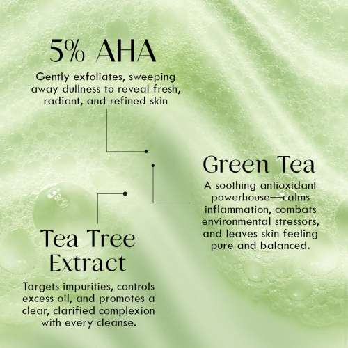 AULI: Alpha AHA 5% and Green Tea No Foaming Face Wash for all skin types - 210ml