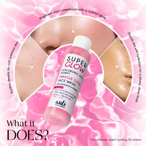 AULI: Super Glow Hyaluronic Acid and Sandalwood Face Wash - 210ml