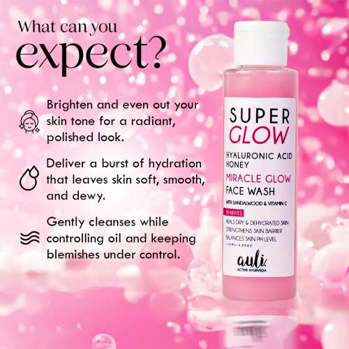 AULI: Super Glow Hyaluronic Acid and Sandalwood Face Wash - 210ml