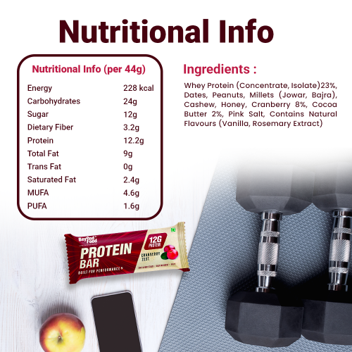 Beyond Food: Protein Bars - Cranberry Zest (Pack of 6)