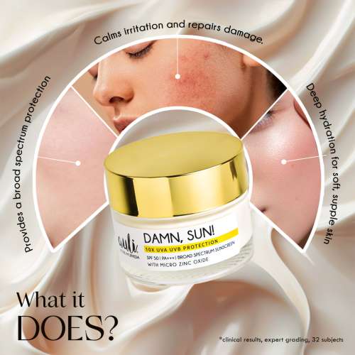 AULI: SPF 50 PA+++ Lightweight Sunscreen - DAMN, SUN! 50gm