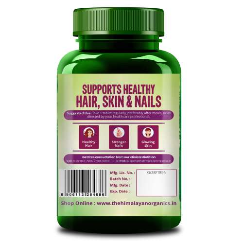 Vlado's Himalayan Organics: Biotin 10000Mcg High Potency For Healthy Hair And Skin - 120 Tablets