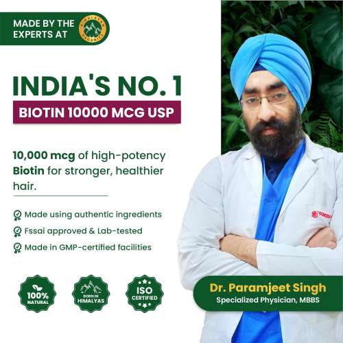 Vlado's Himalayan Organics: Biotin 10000Mcg High Potency For Healthy Hair And Skin - 120 Tablets