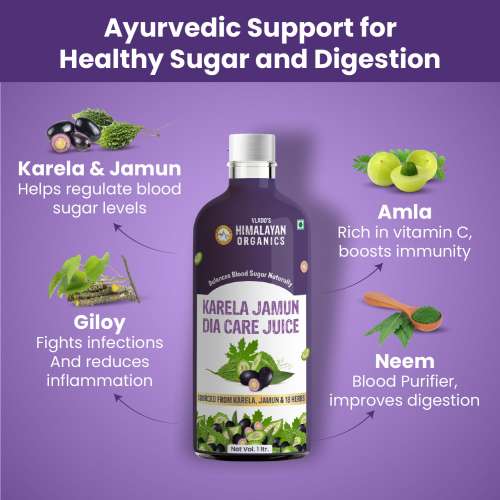 Vlado's Himalayan Organics: Karela Jamun Diabetic Care Juice , Diabetic & Sugar Control - 1L