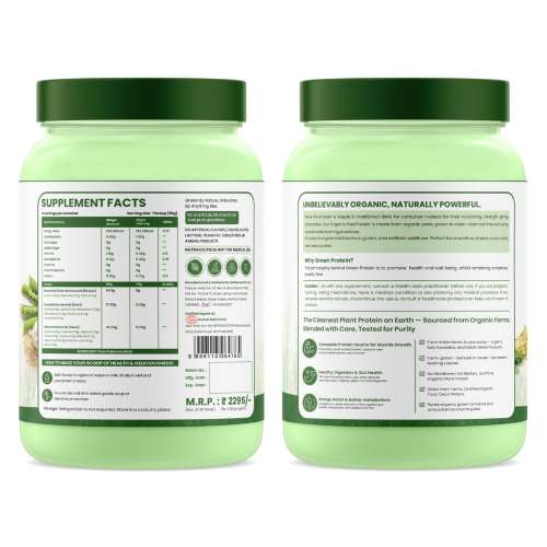 Vlado's Himalayan Organics: Organic protein Powder I Plant protein I 28gm Protein , 5gm BCAA - Unflavoured - 500gm