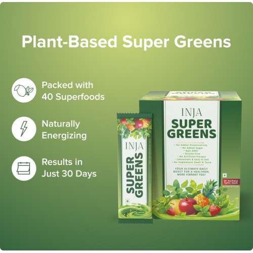 INJA Wellness: Super Greens |Complete Daily Greens for Men & Women |  30 Sachets