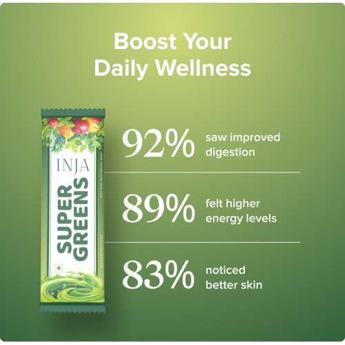 INJA Wellness: Super Greens |Complete Daily Greens for Men & Women |  30 Sachets