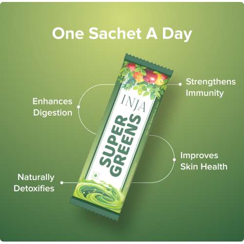 INJA Wellness: Super Greens |Complete Daily Greens for Men & Women |  30 Sachets