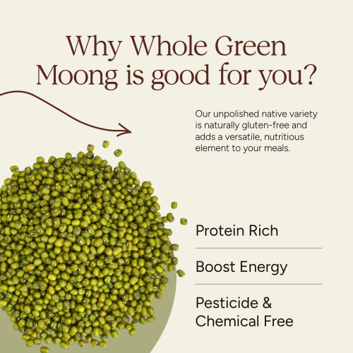 Soil Origin: Whole Green Gram (Moong)  500gm