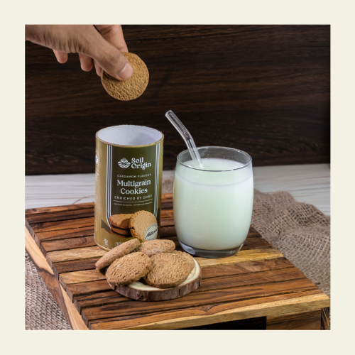Soil Origin: Multigrain Cardamom Cookies , Enriched By Ghee & Jaggery  100gm