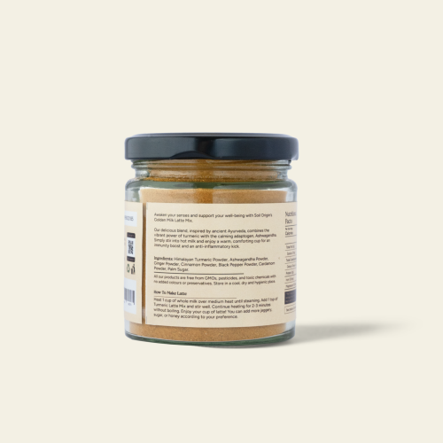 Soil Origin: Turmeric Latte Mix with Ashwagandha (Golden Milk Powder) 100gm
