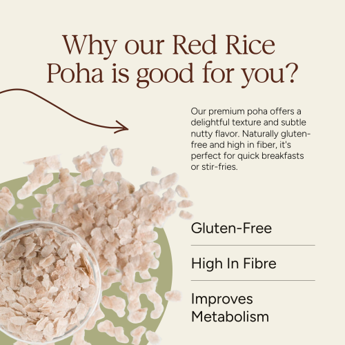Soil Origin: Red Rice Poha (Flakes)  500gm