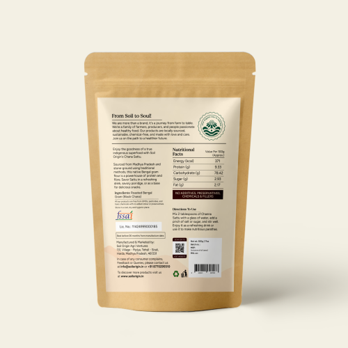 Soil Origin: Chana Sattu (Stone Ground) 500gm