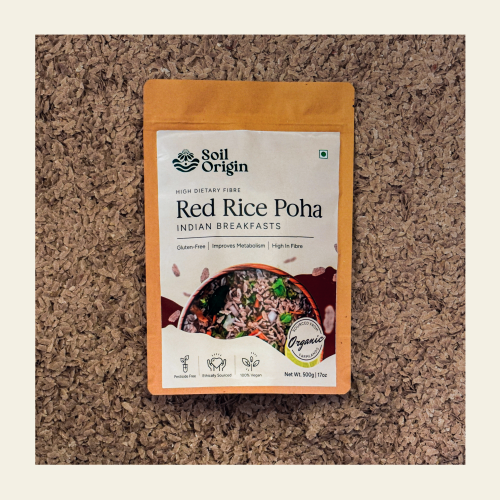 Soil Origin: Red Rice Poha (Flakes) 500gm