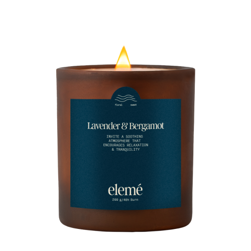 Eleme: Lavender & Bergamot Candle with Pure Essential Oils