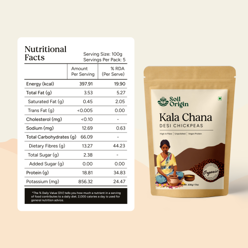 Soil Origin: Black Chana (Desi Chana)  500gm