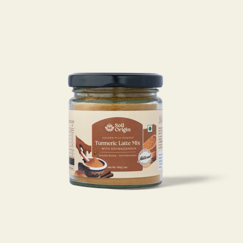 Soil Origin: Turmeric Latte Mix with Ashwagandha (Golden Milk Powder) 100gm