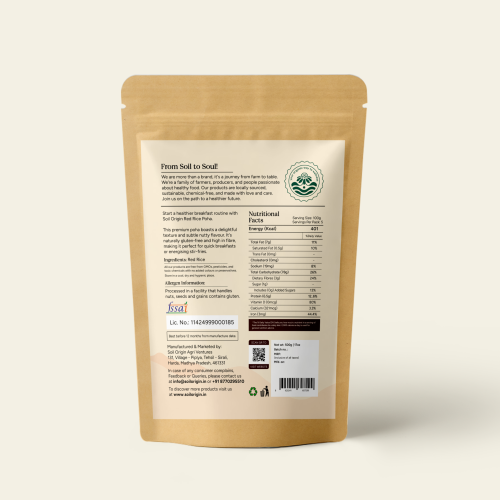 Soil Origin: Red Rice Poha (Flakes) 500gm