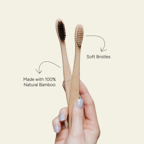 Soil Origin: Kids Bamboo Toothbrush With Activated Charcoal Bristles Set of 2