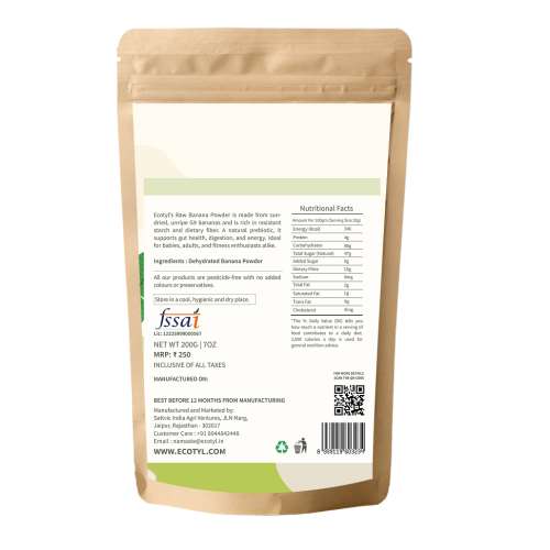 Ecotyl: Raw Banana Powder | Supports Gut Health | 200gm
