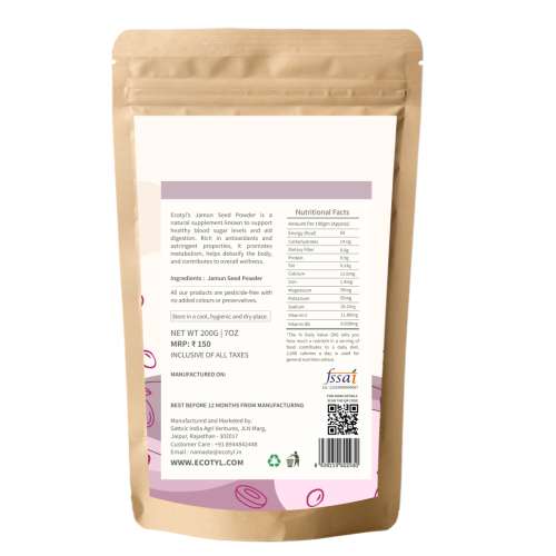 Ecotyl: Jamun Seed Powder | Blood Sugar Control  | 200gm