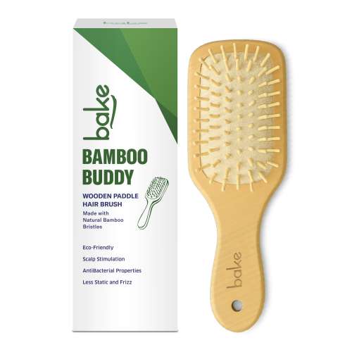 Bake Cosmetics: Bamboo Buddy Wooden Paddle Hair Brush  1Pc  100gm