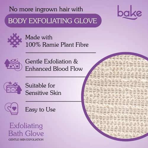 Bake Cosmetics: Exfoliating Bath Glove for Dead Skin, Tan Removal  Pack of 2  40gm