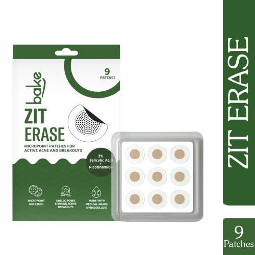 Bake Cosmetics: Zit Erase Micro point Patches for Active Acne, Unclogs Pores & Reduces Acne - Pack of 9 Patches