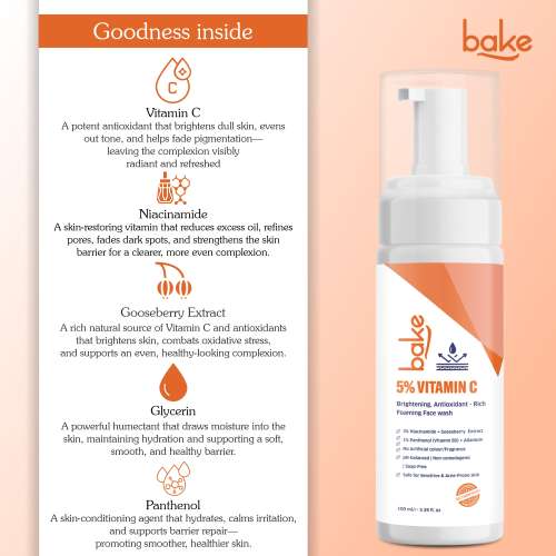 Bake Cosmetics: 5% Vitamin C Foaming Face Wash  100ml