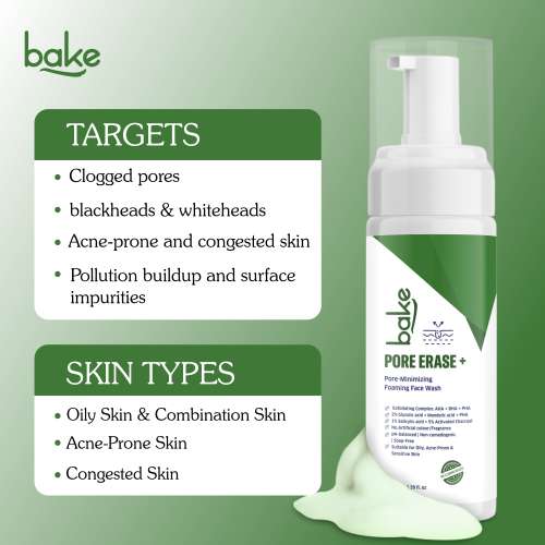 Bake Cosmetics: Pore Erase + Foaming Face Wash   100ml