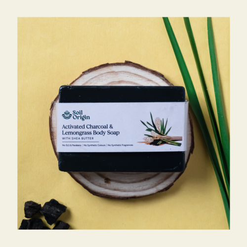 Soil Origin: Activated Charcoal & Lemongrass Body Soap 100gm