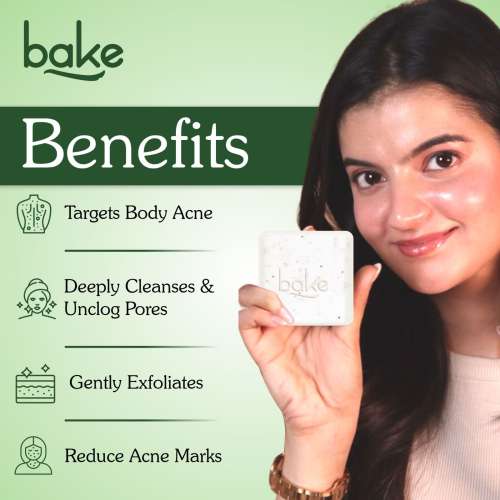 Bake Cosmetics: 2% Salicylic Acid Soap with Niacinamide for Body & Back Acne  Pack of 3(100gm x 3)