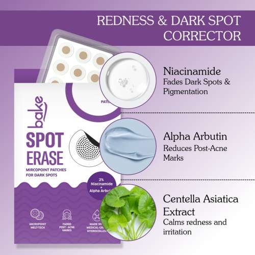 Bake Cosmetics: Spot Erase Micro point Hydrocolloid Patches for Dark Spots, Post Acne Marks & Pigmentation-Pack of 9 Patches
