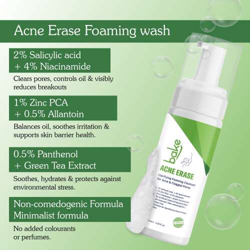 Bake Cosmetics: Acne Erase Clarifying Foaming Cleanser with 2% Salicylic Acid   100ml